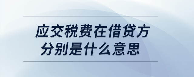 應(yīng)交稅費在借貸方分別是什么意思？