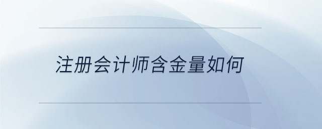 注冊(cè)會(huì)計(jì)師含金量如何