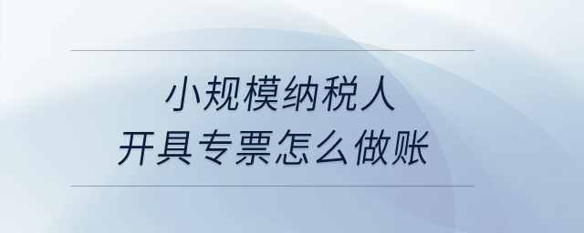 小規(guī)模納稅人開具專票怎么做賬？