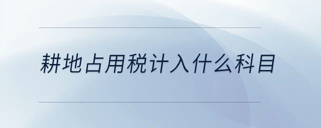 耕地占用稅計(jì)入什么科目？