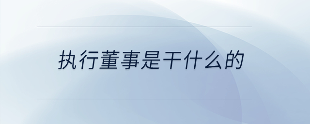 執(zhí)行董事是干什么的？