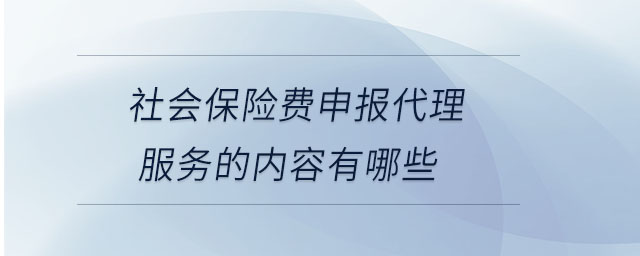 社會(huì)保險(xiǎn)費(fèi)申報(bào)代理服務(wù)的內(nèi)容有哪些