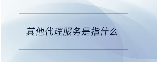 其他代理服務是指什么