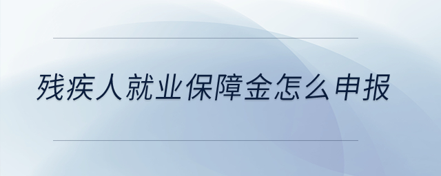 殘疾人就業(yè)保障金怎么申報？