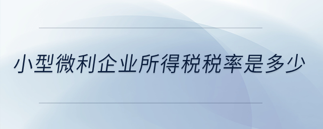 小型微利企業(yè)所得稅稅率是多少？