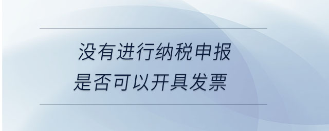沒(méi)有進(jìn)行納稅申報(bào)是否可以開(kāi)具發(fā)票