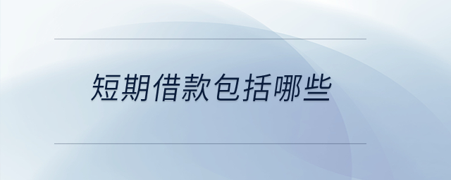 短期借款包括哪些？