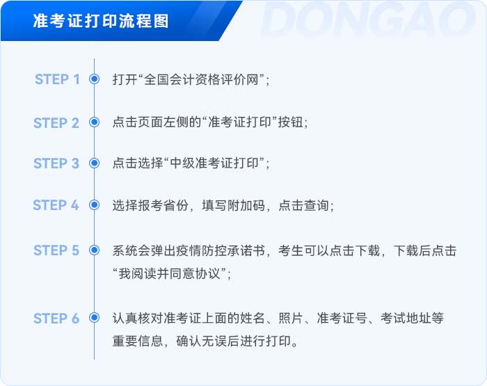 中級會(huì)計(jì)準(zhǔn)考證打印流程