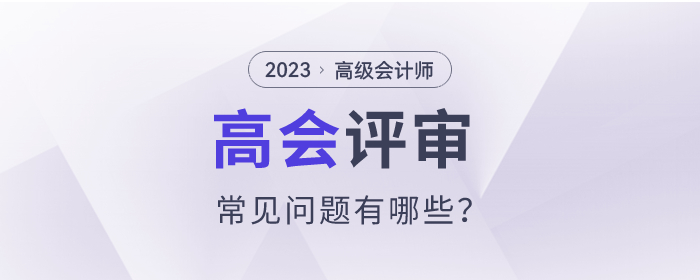 2023年高級(jí)會(huì)計(jì)師評(píng)審常見(jiàn)問(wèn)題有哪些？