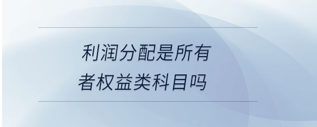 利潤分配是所有者權益類科目嗎