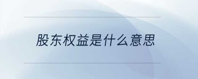 股東權(quán)益是什么意思？