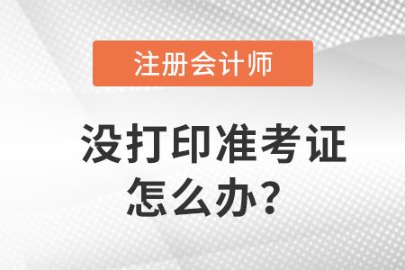 2023年注冊會計師考試準考證沒打印怎么辦？