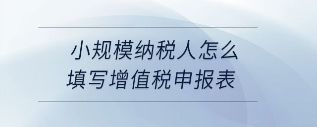 享受增值稅優(yōu)惠政策的小規(guī)模納稅人怎么填寫增值稅申報(bào)表？