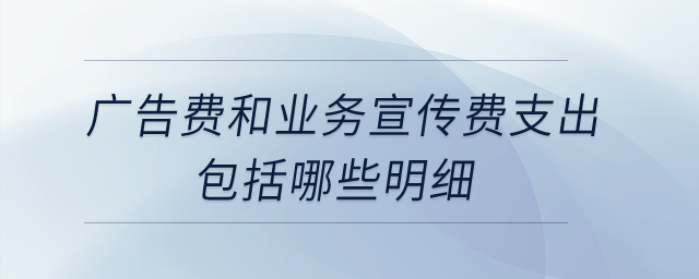 廣告費和業(yè)務(wù)宣傳費支出包括哪些明細(xì)？