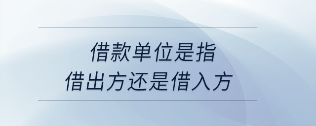 借款單位是指借出方還是借入方？