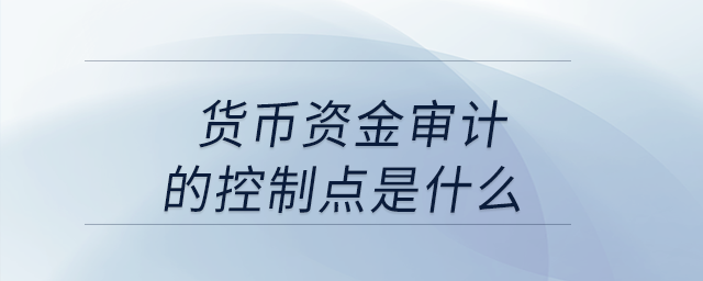 貨幣資金審計(jì)的控制點(diǎn)是什么？