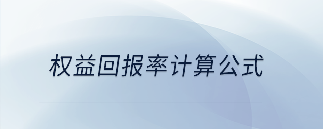 權益回報率計算公式