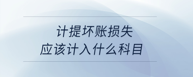計提壞賬損失應(yīng)該計入什么科目？