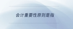 會計(jì)重要性原則是指