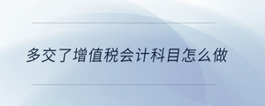 多交了增值稅會計(jì)科目怎么做