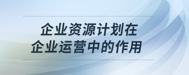 企業(yè)資源計(jì)劃在企業(yè)運(yùn)營(yíng)中的作用