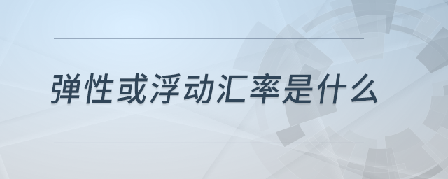 彈性或浮動匯率是什么