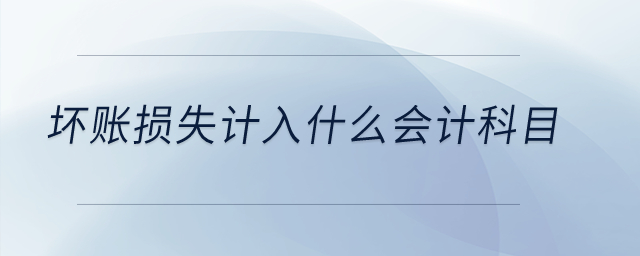 壞賬損失計入什么會計科目？