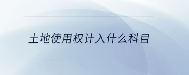 土地使用權(quán)計(jì)入什么科目