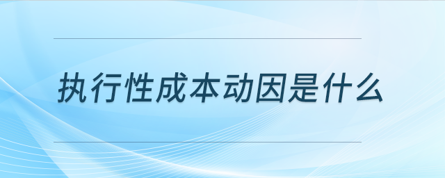 執(zhí)行性成本動(dòng)因是什么