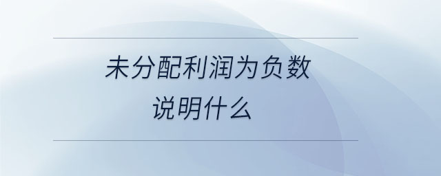 未分配利潤為負(fù)數(shù)說明什么