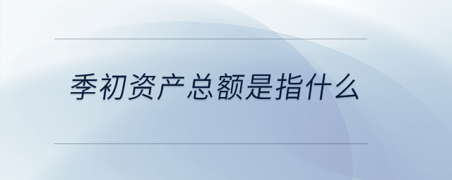 季初資產總額是指什么？