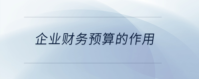 企業(yè)財務(wù)預(yù)算的作用？