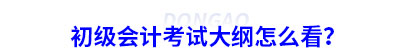 初級(jí)會(huì)計(jì)考試大綱怎么看？