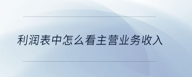 利潤(rùn)表中怎么看主營業(yè)務(wù)收入