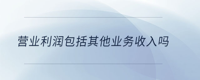 營業(yè)利潤包括其他業(yè)務(wù)收入嗎