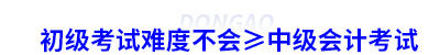 初級(jí)會(huì)計(jì)考試難度不會(huì)≥中級(jí)會(huì)計(jì)考試