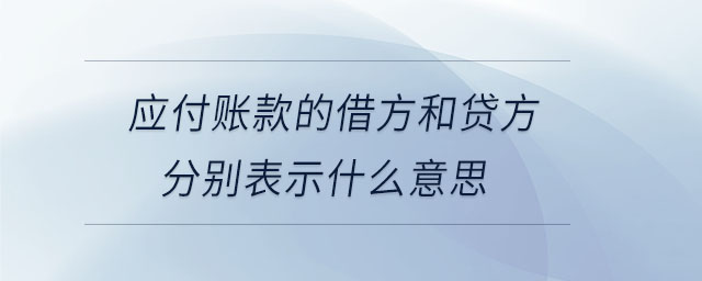 應付賬款的借方和貸方分別表示什么意思