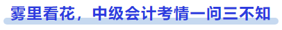 霧里看花，中級(jí)會(huì)計(jì)考情一問(wèn)三不知