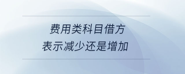 費用類科目借方表示減少還是增加