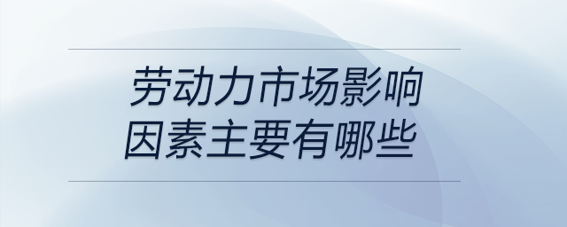 勞動(dòng)力市場影響因素主要有哪些