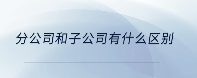 分公司和子公司有什么區(qū)別？