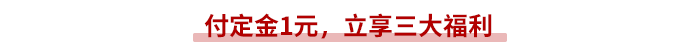 付定金1元，立享三大福利