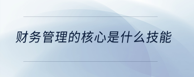 財(cái)務(wù)管理的核心是什么技能？