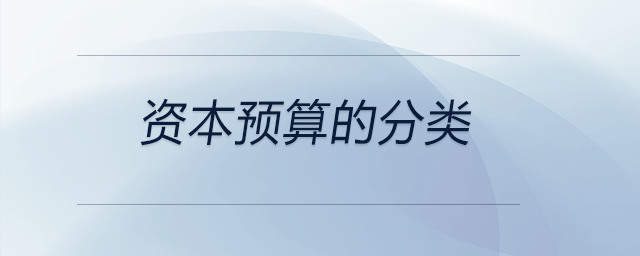 資本預(yù)算的分類(lèi)