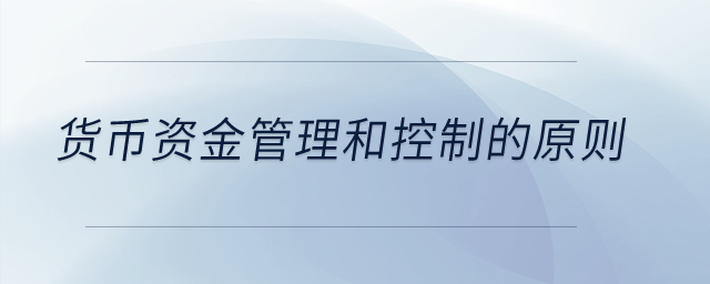 貨幣資金管理和控制的原則？