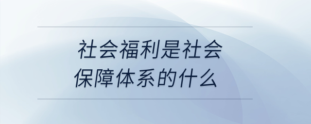 社會(huì)福利是社會(huì)保障體系的什么？