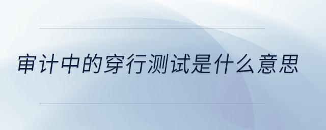 審計中的穿行測試是什么意思？