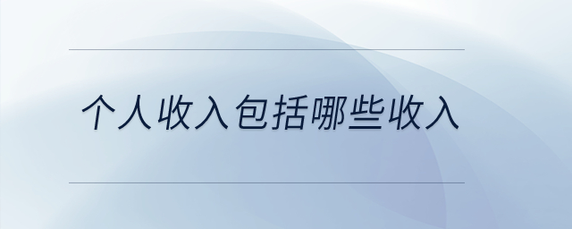 個(gè)人收入包括哪些收入？
