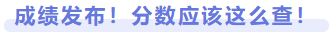 成績發(fā)布！成績應該這么查！