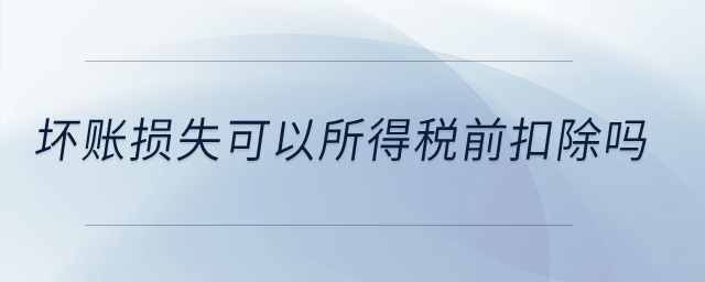 壞賬損失可以所得稅前扣除嗎？